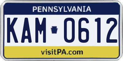 PA license plate KAM0612