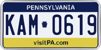 PA license plate KAM0619