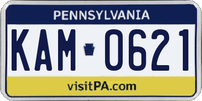 PA license plate KAM0621