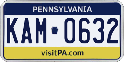 PA license plate KAM0632