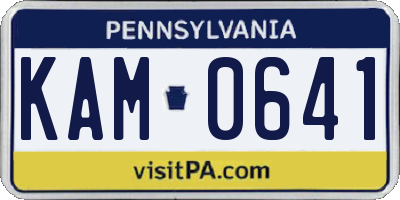 PA license plate KAM0641