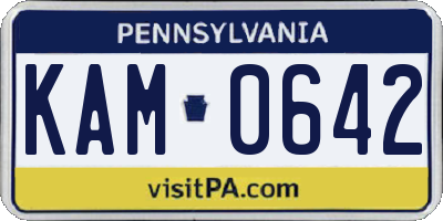 PA license plate KAM0642
