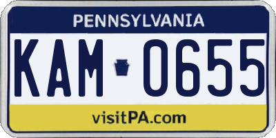 PA license plate KAM0655