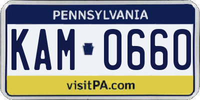 PA license plate KAM0660