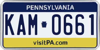 PA license plate KAM0661