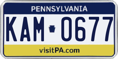 PA license plate KAM0677