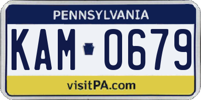 PA license plate KAM0679
