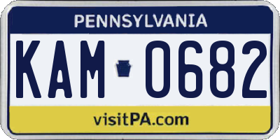 PA license plate KAM0682