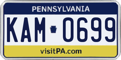 PA license plate KAM0699