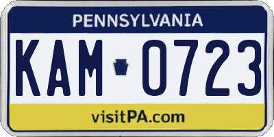 PA license plate KAM0723