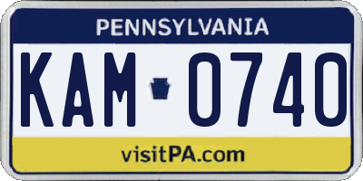 PA license plate KAM0740