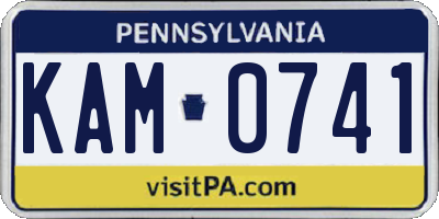 PA license plate KAM0741