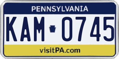 PA license plate KAM0745