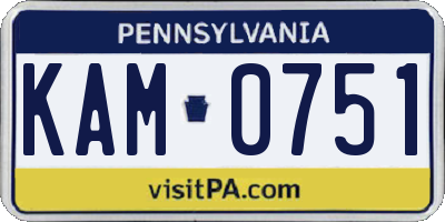 PA license plate KAM0751