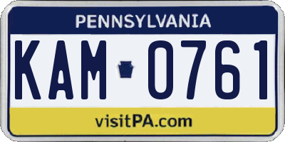 PA license plate KAM0761