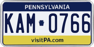 PA license plate KAM0766