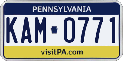 PA license plate KAM0771