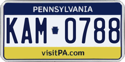 PA license plate KAM0788