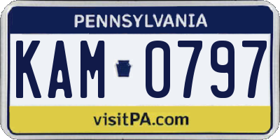 PA license plate KAM0797