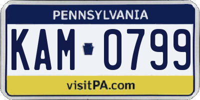 PA license plate KAM0799