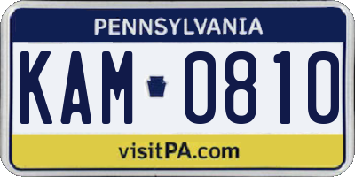 PA license plate KAM0810