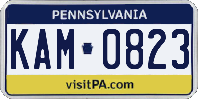 PA license plate KAM0823