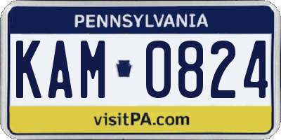PA license plate KAM0824