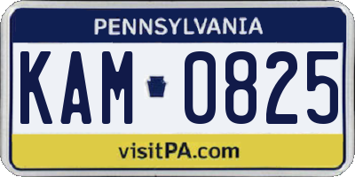 PA license plate KAM0825