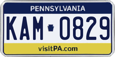 PA license plate KAM0829