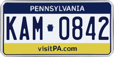 PA license plate KAM0842
