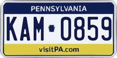 PA license plate KAM0859