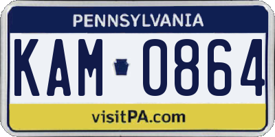 PA license plate KAM0864