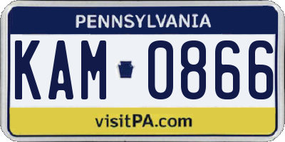 PA license plate KAM0866