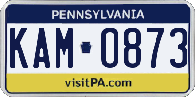 PA license plate KAM0873