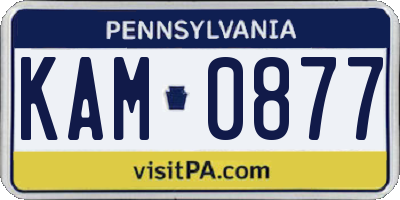 PA license plate KAM0877