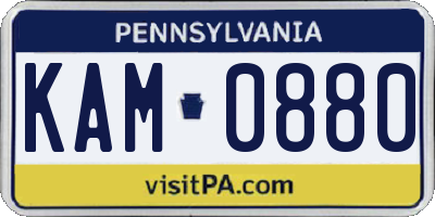 PA license plate KAM0880