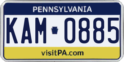 PA license plate KAM0885