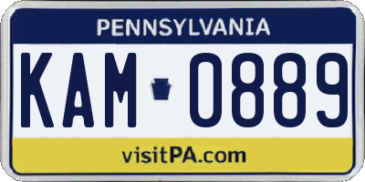 PA license plate KAM0889