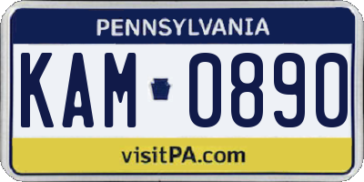 PA license plate KAM0890