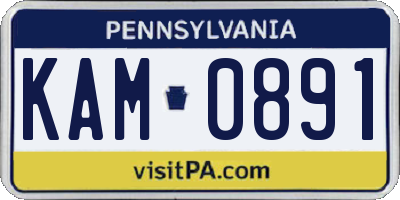PA license plate KAM0891