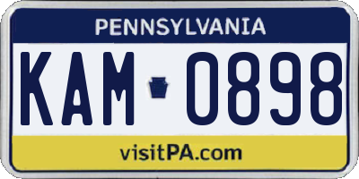 PA license plate KAM0898