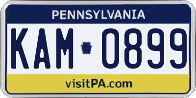 PA license plate KAM0899