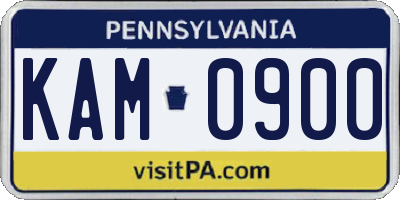 PA license plate KAM0900