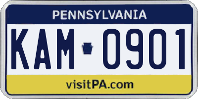 PA license plate KAM0901