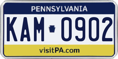 PA license plate KAM0902