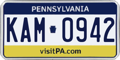 PA license plate KAM0942