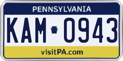 PA license plate KAM0943