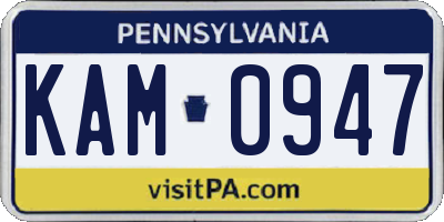 PA license plate KAM0947