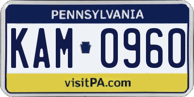 PA license plate KAM0960