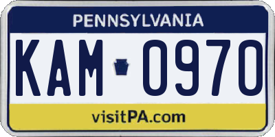 PA license plate KAM0970